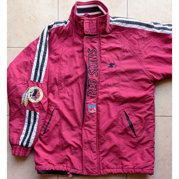 Washington Redskins Commanders 90s STARTER puffer jacket coat M red NFL Pro vtg - Picture 3 of 14